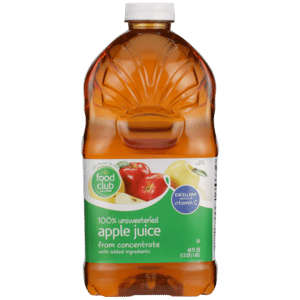 100% Unsweetened Apple Juice From Concentrate With Added Ingredients