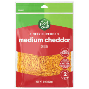 Food Club Medium Cheddar Finely Shredded Cheese 8 oz