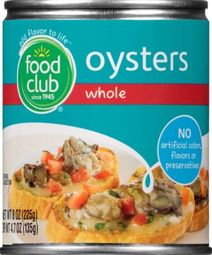 Food Club Whole Oysters 8 oz