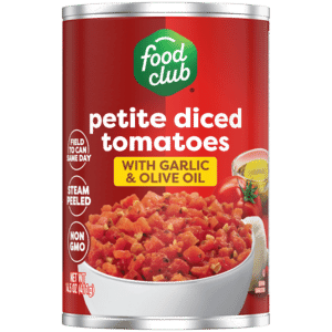 Food Club Petite Diced Tomatoes with Garlic & Olive Oil 14.5 oz