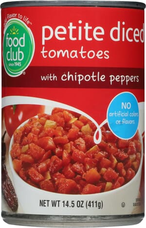 Food Club Petite Diced Tomatoes with Chipotle Peppers 14.5 oz