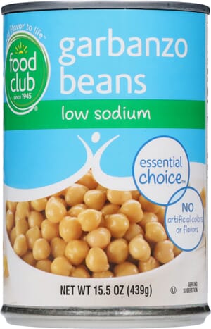 Food Club Essential Choice Low Sodium Garbanzo Beans 15.5 oz