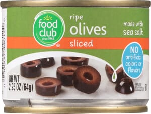 Food Club Sliced Ripe Olives 2.25 oz