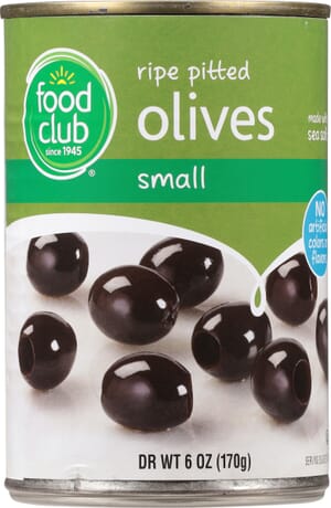 Food Club Ripe Pitted Olives Small 6 oz