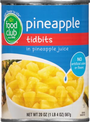 Food Club Tidbits In Pineapple Juice Pineapple 20 oz