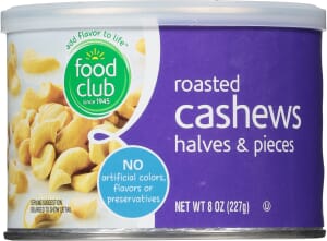 Food Club Halves & Pieces Roasted Cashews 8 oz