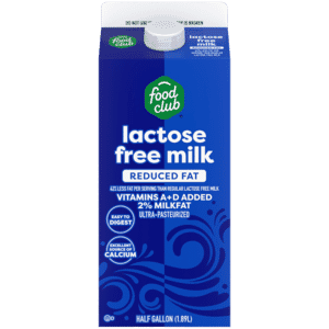 Food Club Reduced Fat Lactose Free Milk 0.5 gal