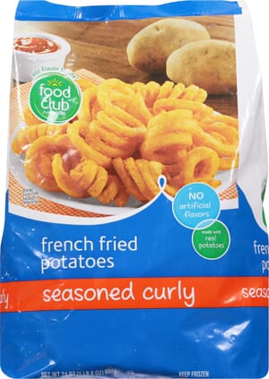 Food Club Seasoned Curly French Fried Potatoes 24 oz