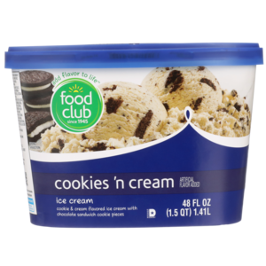 Cookies ‘N Cream Flavored Ice Cream With Chocolate Sandwich Cookie Pieces