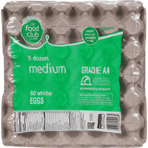 Food Club White Medium Eggs 60 Each