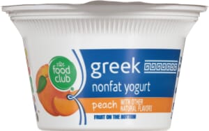 Food Club Fruit on the Bottom Nonfat Greek Peach Yogurt 5.3 oz