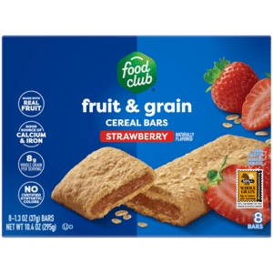 Food Club Fruit & Grain Strawberry Cereal Bars 8 – 1.3 oz Bars
