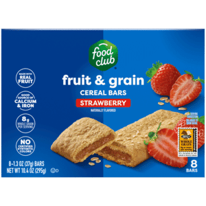 Food Club Fruit & Grain Strawberry Cereal Bars 8 – 1.3 oz Bars