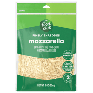 Food Club Low-Moisture Part-Skim Mozzarella Finely Shredded Cheese 8 oz