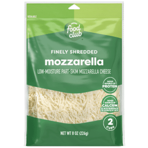 Food Club Part-Skim Low-Moisture Mozzarella Finely Shredded Cheese 8 oz