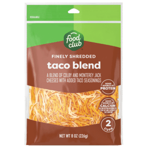 Food Club Taco Blend Finely Shredded Cheese 8 oz