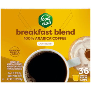 Food Club Light Roast Breakfast Blend Coffee 36 – 0.31 oz Single Serve Cups