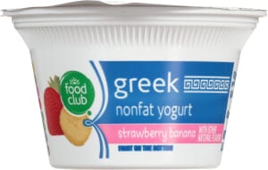 Food Club Fruit on the Bottom Greek Nonfat Strawberry Banana Yogurt 5.3 oz