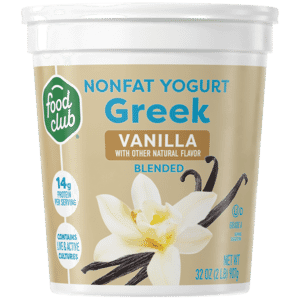 Food Club Blended Nonfat Greek Vanilla Yogurt 32 oz