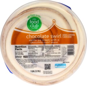 Food Club Chocolate Swirl Ice Cream 1 gl