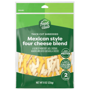 Food Club Thick Cut Mexican Style Four Cheese Blend Shredded Cheese 8 oz