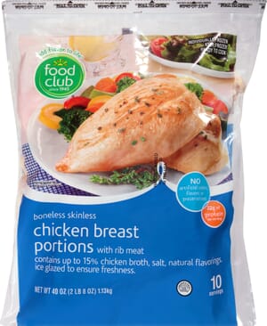 Food Club Boneless Skinless Portions Chicken Breast 40 oz