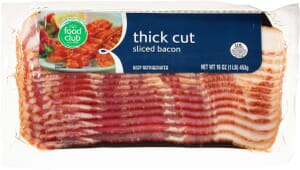 Food Club Thick Cut Sliced Bacon 16 oz