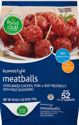 Food Club Homestyle Meatballs 26 oz