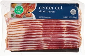 Food Club Center Cut Sliced Bacon 12 oz