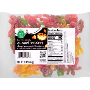 Orange/Lemon  Apple/Strawberry & Cola/Strawberry Gummi Spiders Harvest Candy