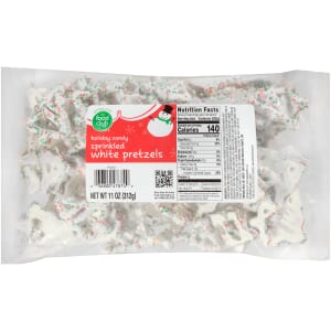 White Pretzels Sprinkled Holiday Candy