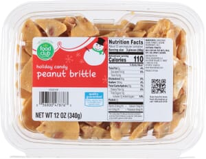 Food Club Peanut Brittle Holiday Candy 12 oz