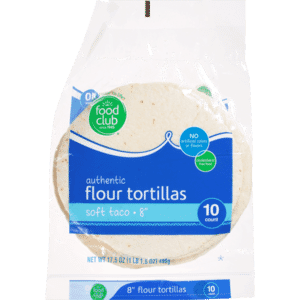 Food Club 8 Inch Soft Taco Authentic Flour Tortillas 10 ea