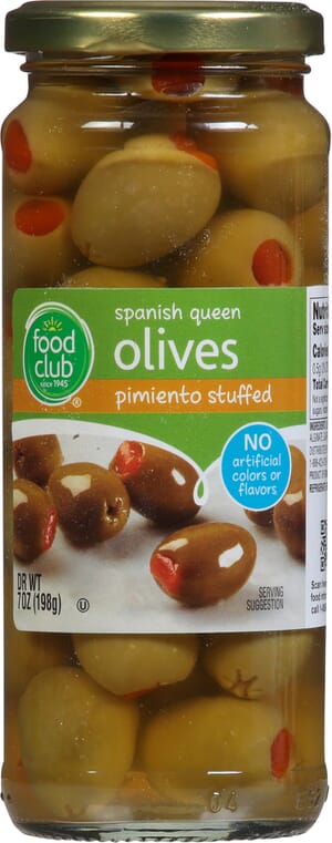 Food Club Pimiento Stuffed Spanish Queen Olives 7 oz