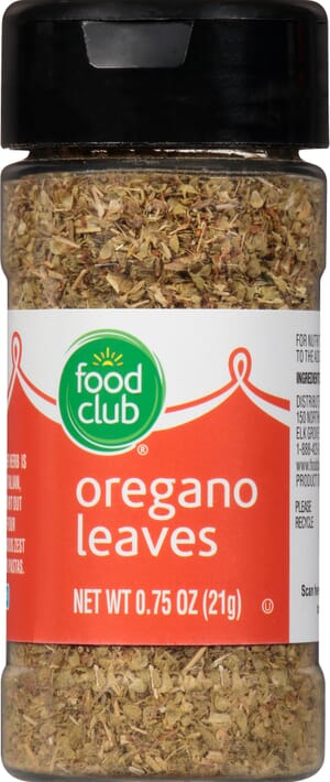 Food Club Oregano Leaves 0.75 oz Bottle