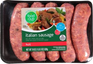 Food Club Hot Italian Sausage 19 oz