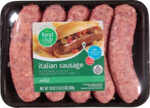 Food Club Mild Italian Sausage 19 oz