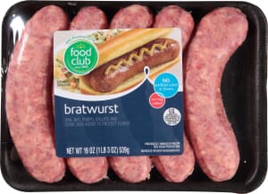 Food Club Bratwurst 19 oz