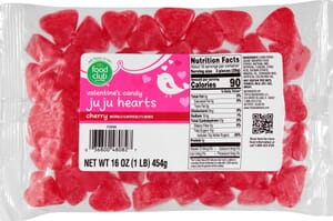 Food Club Valentines Candy Cherry Juju Hearts 16 oz