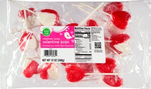 Food Club Valentines Candy Strawberry & Vanilla Valentine Pops 12 oz