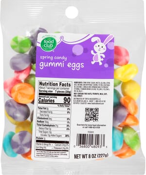 Food Club Spring Candy Gummi Eggs 8 oz