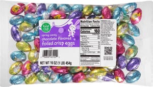 Food Club Spring Candy Chocolate Flavored Foiled Crisp Eggs 16 oz