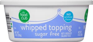 Food Club Sugar Free Whipped Topping 8 oz CupTub