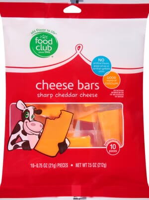 Food Club Sharp Cheddar Cheese Bars 10 ea