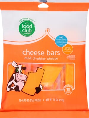 Food Club Mild Cheddar Cheese Bars 10 ea