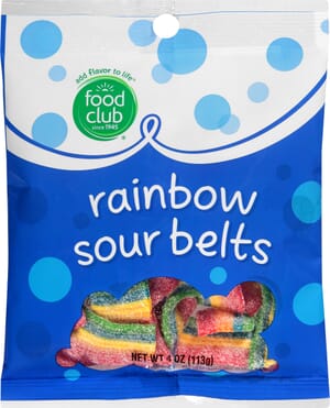 Food Club Rainbow Sour Belts 4 oz