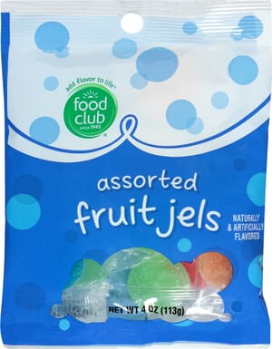 Food Club Assorted Fruit Jels 4 oz