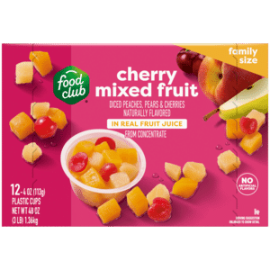 Food Club Cherry Mixed Fruit in Real Fruit Juice 12 – 4 oz Cups