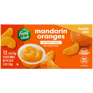 Food Club Mandarin Oranges in Fruit Juice Family Size 12 – 4 oz Bowls
