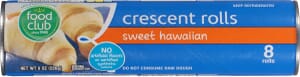 Food Club Sweet Hawaiian Crescent Rolls 8 ea